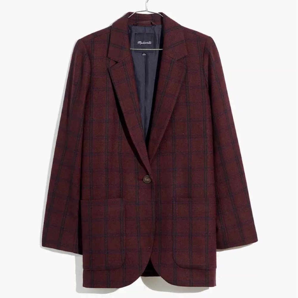 XS Madewell Larsen Blazer in Windowpane NEVER WORN